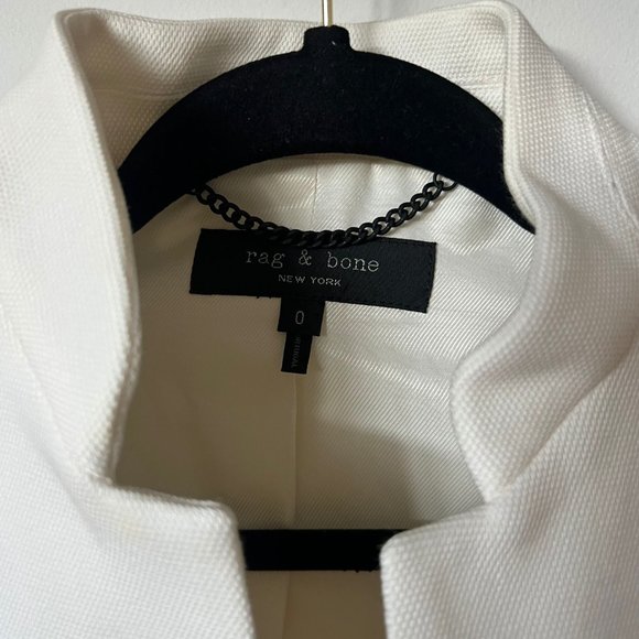 Ivory RAG & BONE Blake pique blazer - Picture 6 of 9